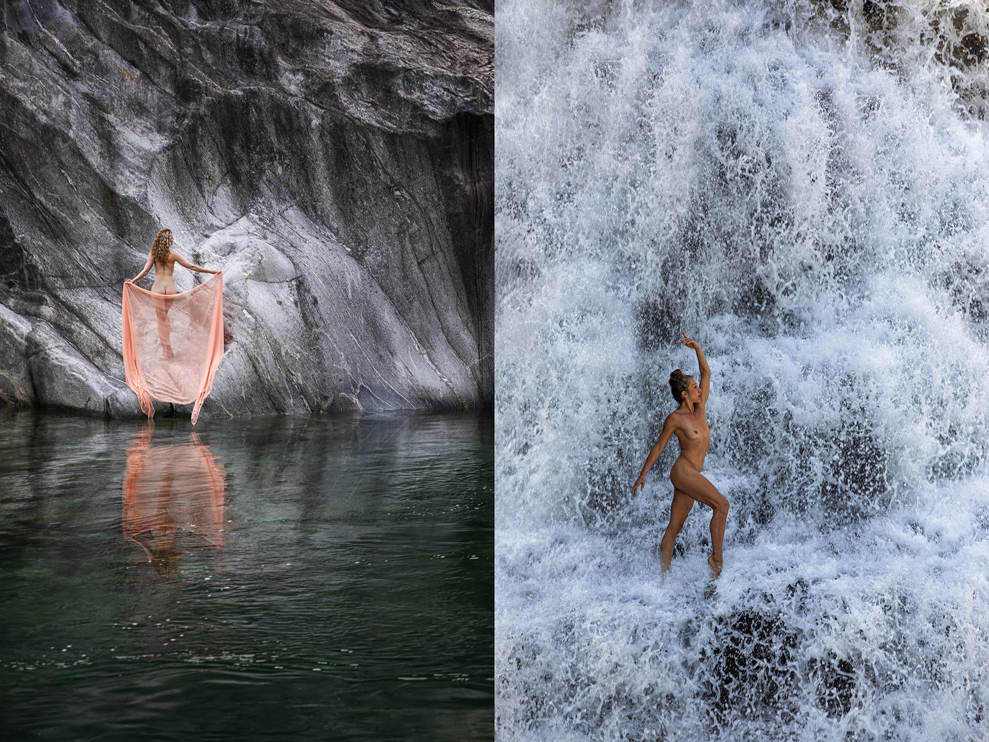 Tessin - Ticino Nudeart - Wasserfälle - Höhlen - Abenteuer -  2 Models - brandneue Locations